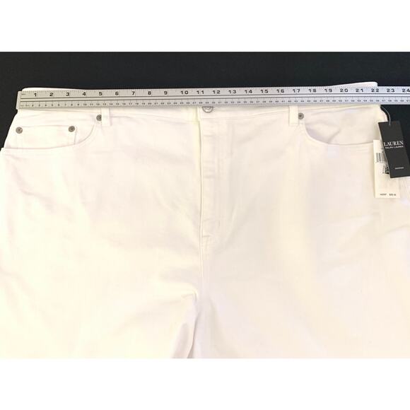 Lauren Ralph Lauren Womens White Shorts Plus Size 22W Raw Fringe Hem High Rise - Picture 6 of 14
